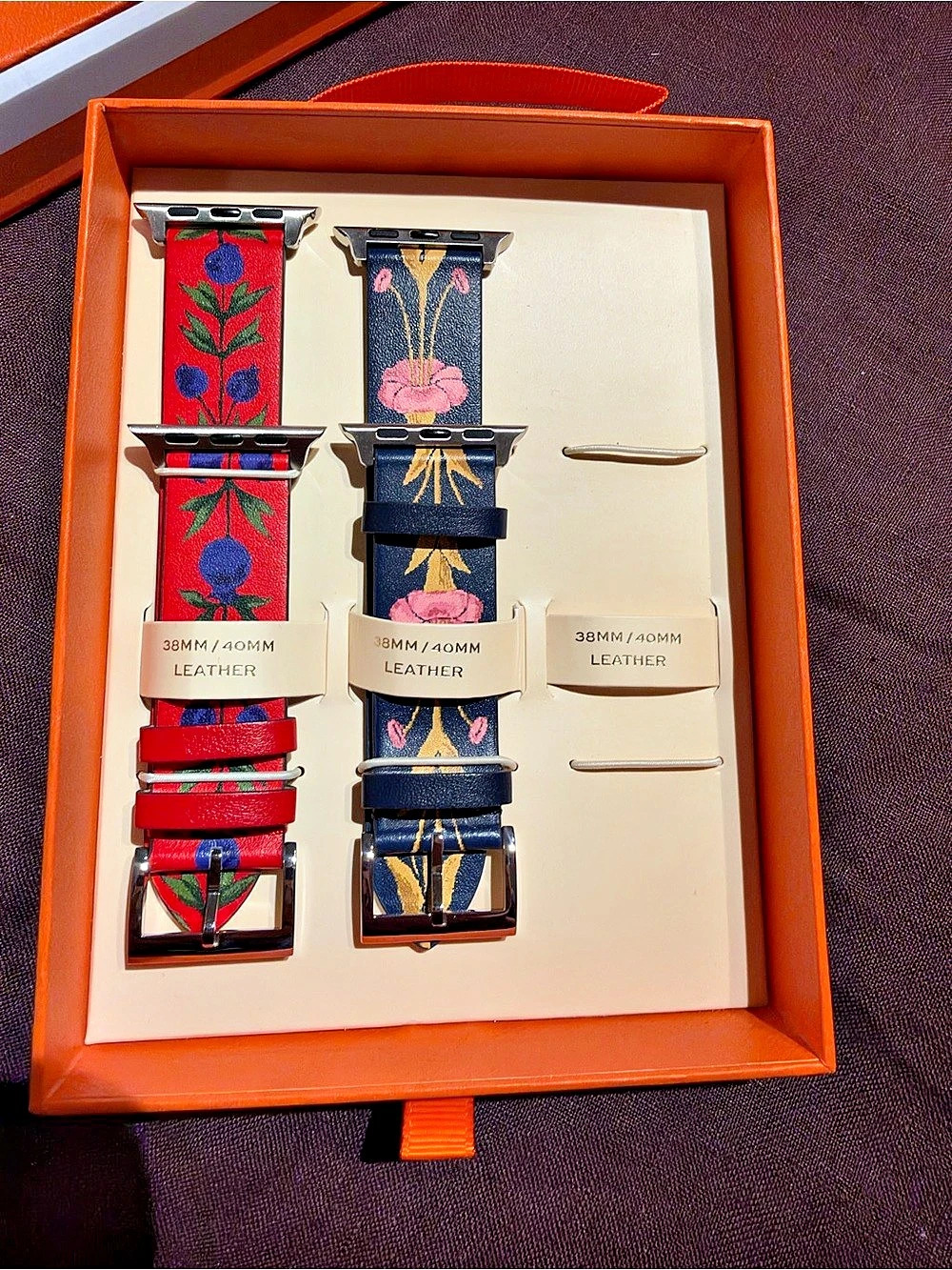 Tory Burch Apple Watch Leather Band Gift Set Floral